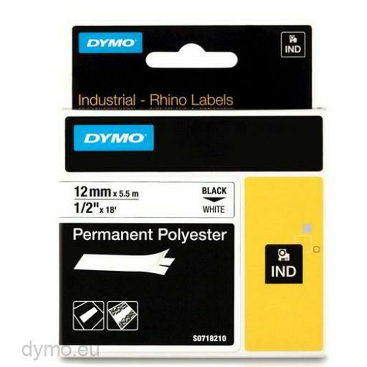 Laminated Tape for Labelling Machines Dymo 18483 White Multicolour Black/White Laminated Tape for Labelling Machines Dymo 18483 White Multicolour Black/White