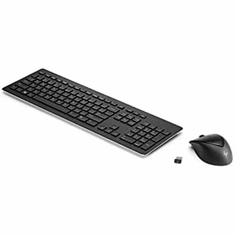 Keyboard and Mouse HP 3M165AA Spanish Qwerty Black Bluetooth Keyboard and Mouse HP 3M165AA Spanish Qwerty Black Bluetooth