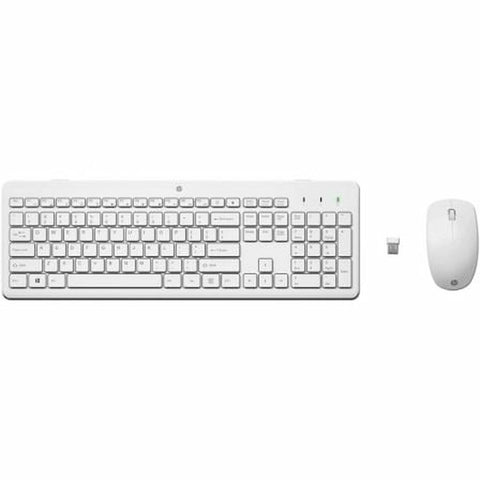 Keyboard and Wireless Mouse HP 230 White Spanish Qwerty Keyboard and Wireless Mouse HP 230 White Spanish Qwerty