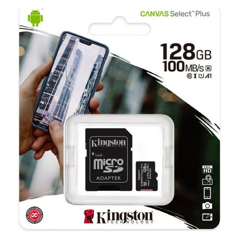 Micro SD Memory Card with Adaptor Kingston SDCS2 100 MB/s exFAT Micro SD Memory Card with Adaptor Kingston SDCS2 100 MB/s exFAT