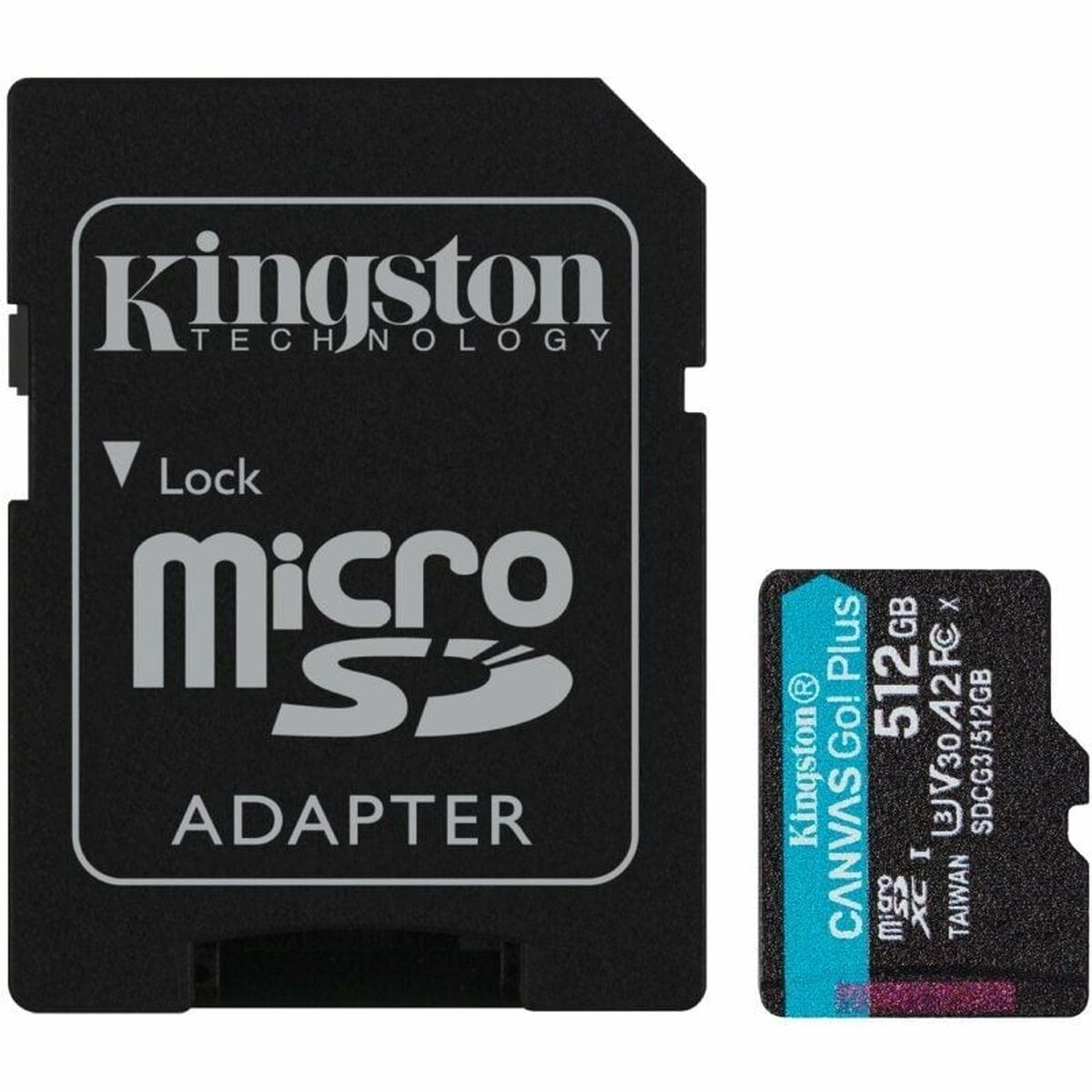 Micro SD Memory Card with Adaptor Kingston CANVAS Go! Plus 512 GB Micro SD Memory Card with Adaptor Kingston CANVAS Go! Plus 512 GB