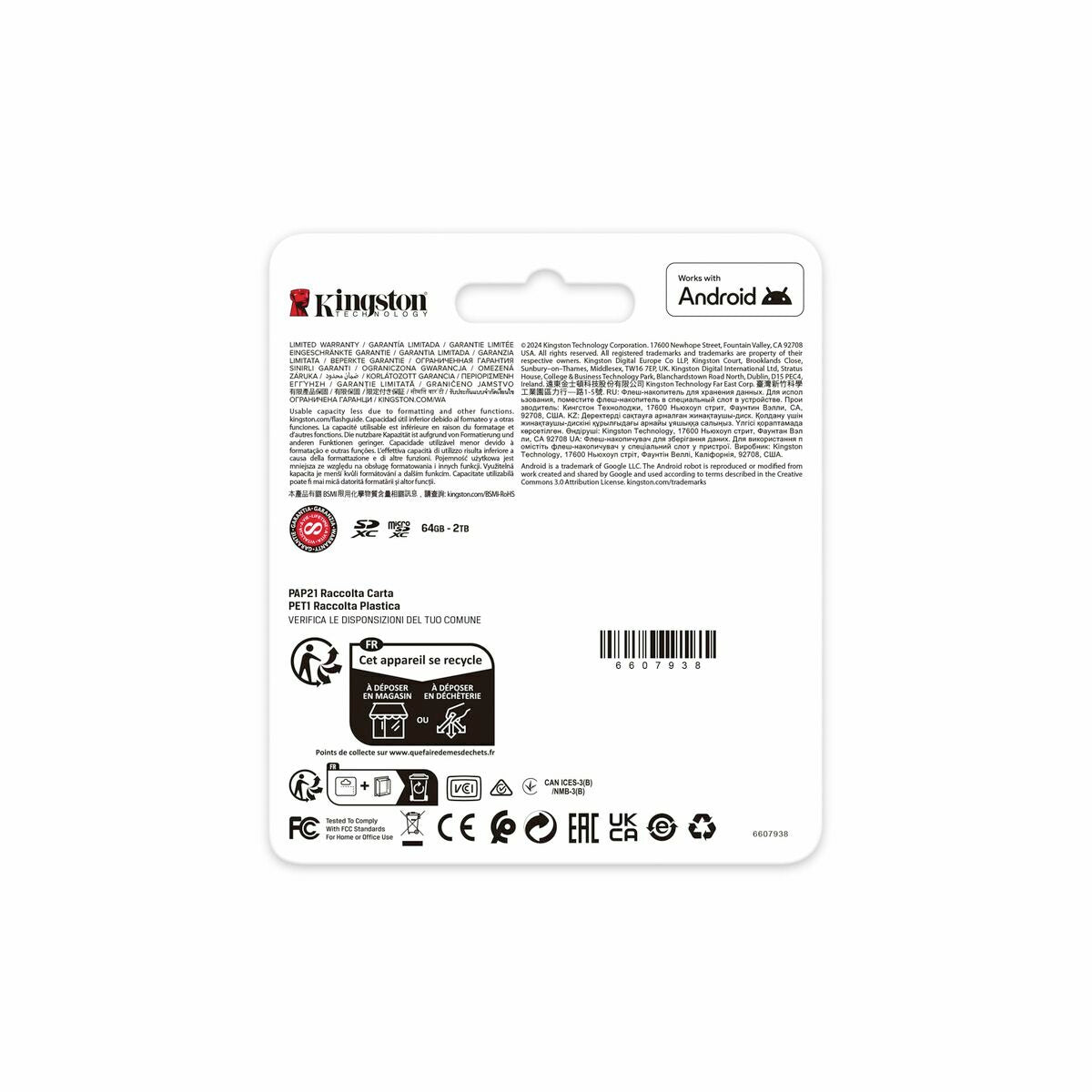 Micro SD Memory Card with Adaptor Kingston SDG4/64GB 64 GB Micro SD Memory Card with Adaptor Kingston SDG4/64GB 64 GB