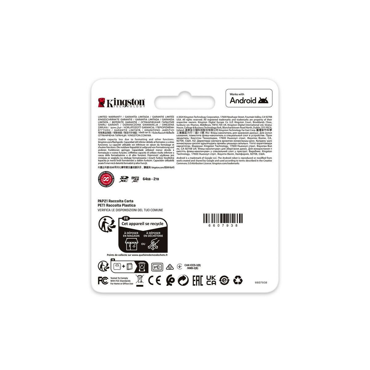 Micro SD Memory Card with Adaptor Kingston SDCG4/512GBSP 512 GB Micro SD Memory Card with Adaptor Kingston SDCG4/512GBSP 512 GB