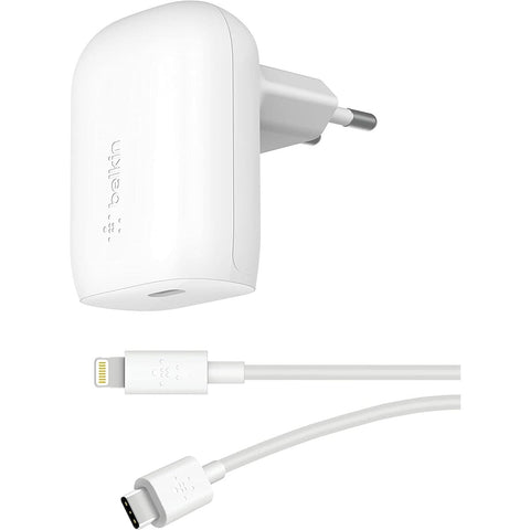 Wall Charger Belkin WCA005VF1MWH-B5 White 25 W 30 W Wall Charger Belkin WCA005VF1MWH-B5 White 25 W 30 W