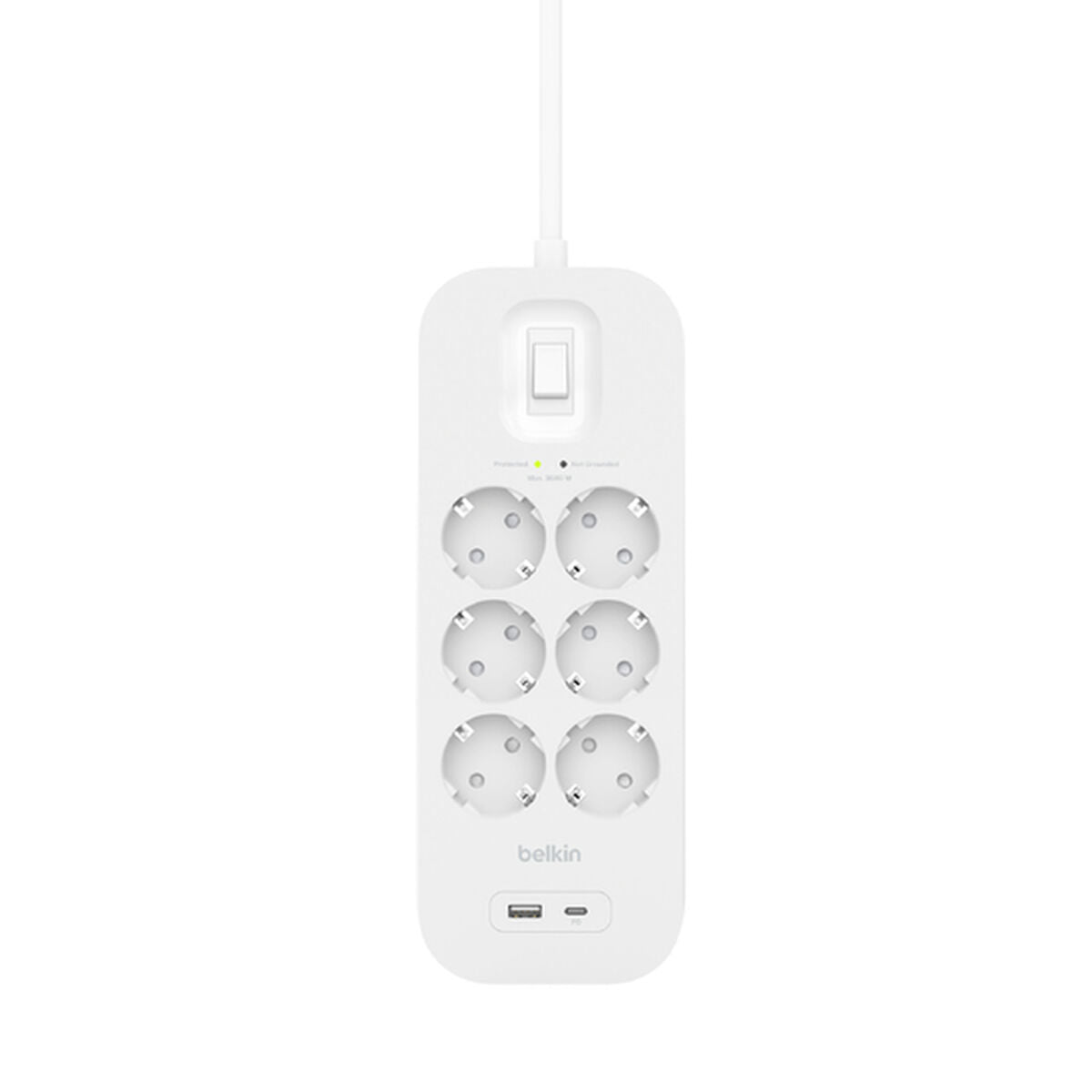 Power Socket - 6 Sockets with Switch Belkin Connect SRB002VF2M White Power Socket - 6 Sockets with Switch Belkin Connect SRB002VF2M White