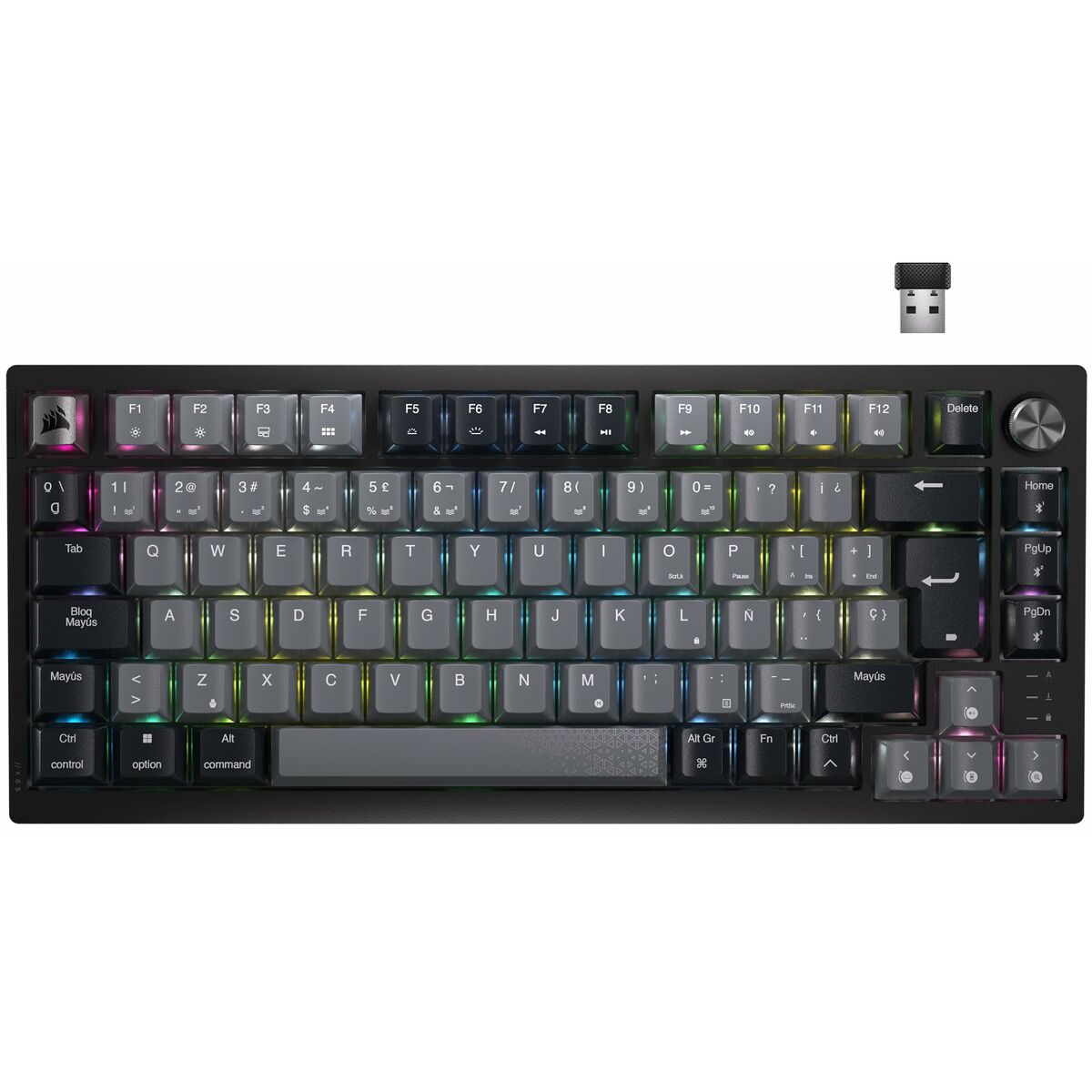 Wireless Keyboard Corsair K65 Plus Black Spanish Qwerty Wireless Keyboard Corsair K65 Plus Black Spanish Qwerty