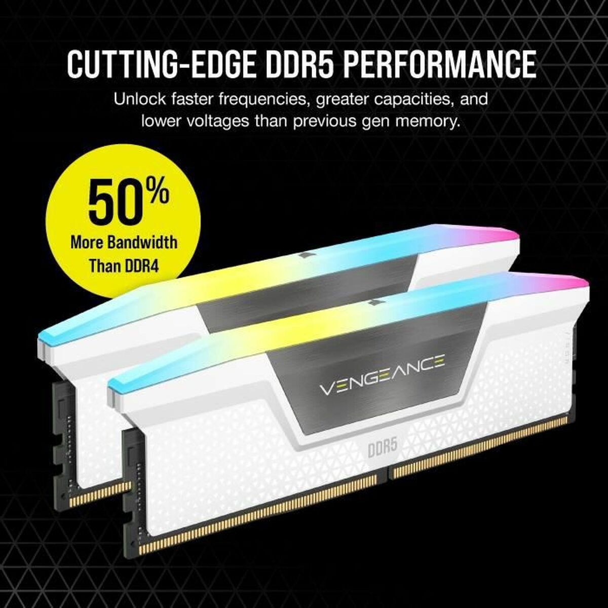 RAM Memory Corsair CMH32GX5M2B6000C40W 32 GB DDR5 6000 MHz CL40 RAM Memory Corsair CMH32GX5M2B6000C40W 32 GB DDR5 6000 MHz CL40