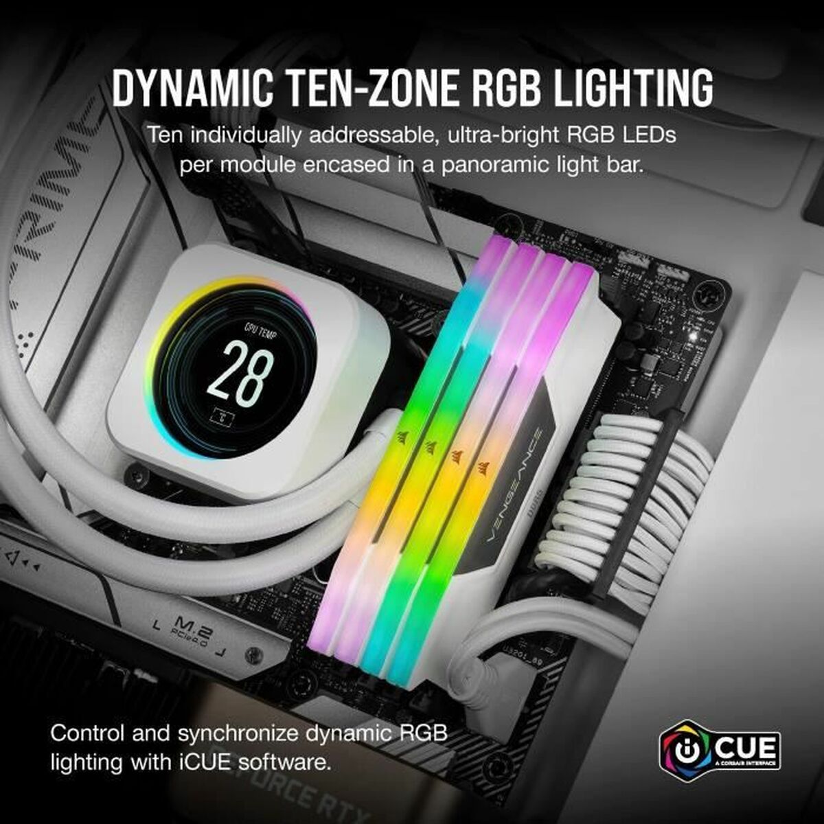RAM Memory Corsair CMH32GX5M2B6000C40W 32 GB DDR5 6000 MHz CL40 RAM Memory Corsair CMH32GX5M2B6000C40W 32 GB DDR5 6000 MHz CL40
