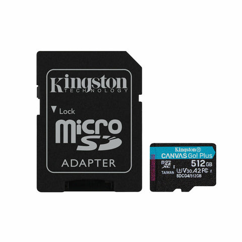 Micro SD Memory Card with Adaptor Kingston SDCG4/512GB 512 GB Micro SD Memory Card with Adaptor Kingston SDCG4/512GB 512 GB