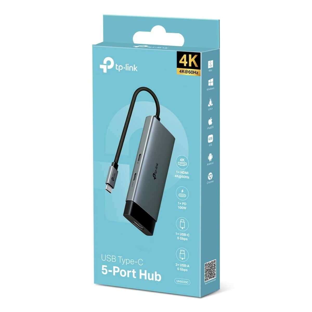USB Cable TP-Link UH5020C 100 W Black Grey USB Cable TP-Link UH5020C 100 W Black Grey