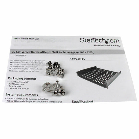Fixed Tray for Rack Cabinet Startech CABSHELFV Fixed Tray for Rack Cabinet Startech CABSHELFV
