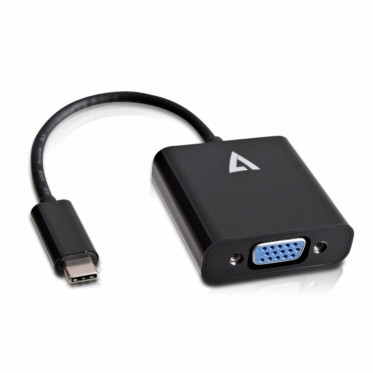 USB C to VGA Adapter V7 V7UCVGA-BLK-1E       Black USB C to VGA Adapter V7 V7UCVGA-BLK-1E       Black