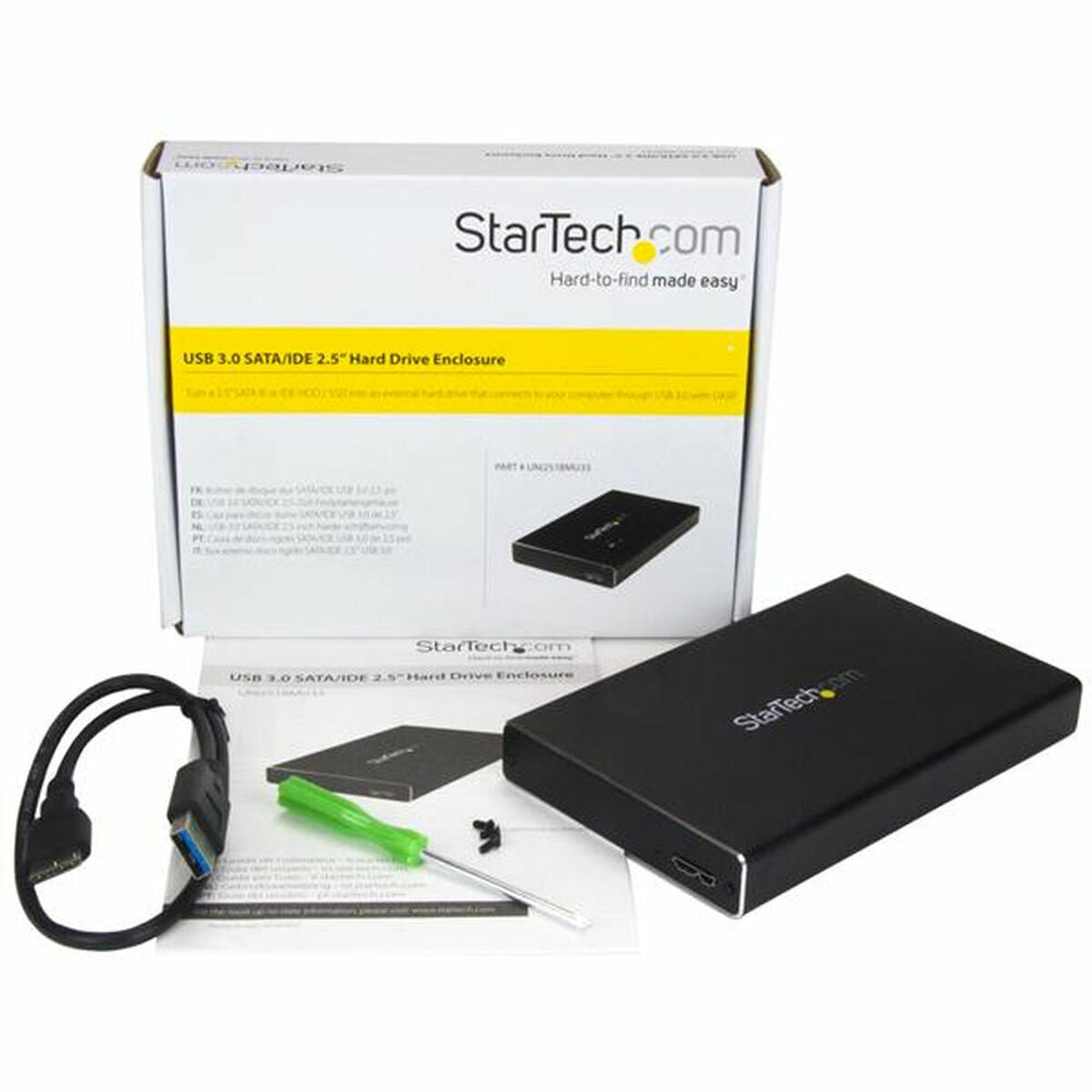 External Box Startech UNI251BMU33 Black USB SATA Micro USB B USB 3.2 External Box Startech UNI251BMU33 Black USB SATA Micro USB B USB 3.2