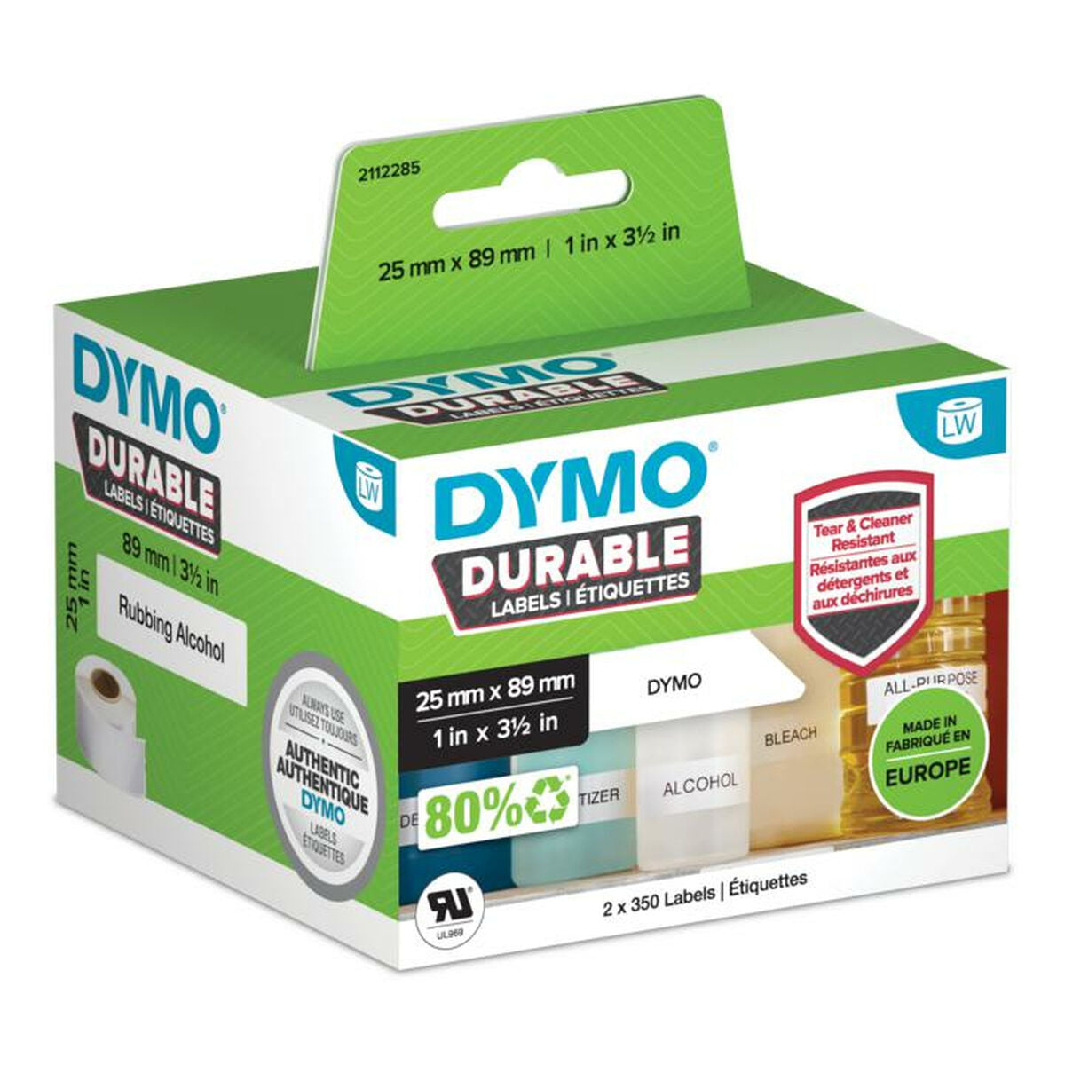 Laminated Tape Dymo LabelWriter White polypropylene Plastic Laminated Tape Dymo LabelWriter White polypropylene Plastic