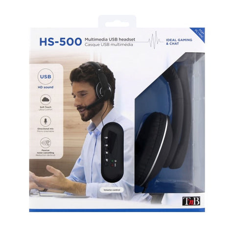 Headphones with Headband T'NB HS-500 Black Headphones with Headband T'NB HS-500 Black