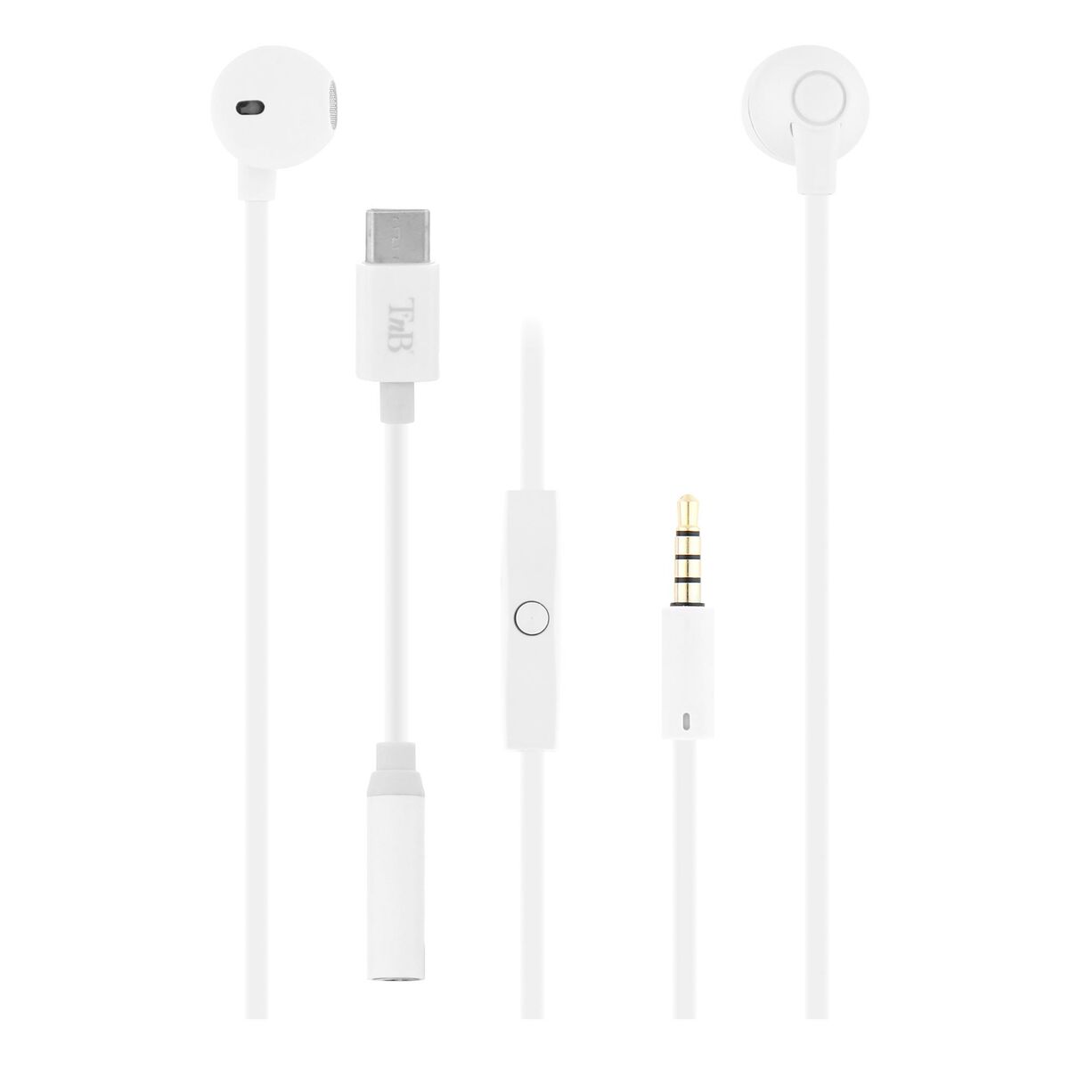 Headphones with Microphone T'NB Sweet White Headphones with Microphone T'NB Sweet White