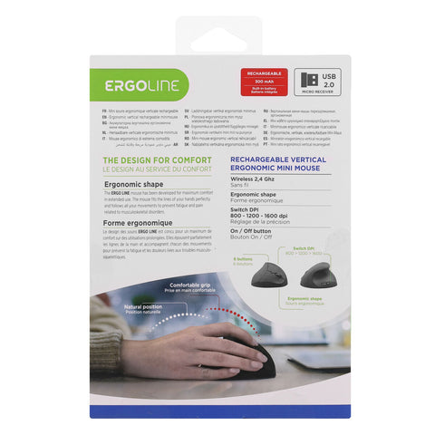 Ergonomic Optical Mouse T'NB Ergo Line Black 1600 dpi Ergonomic Optical Mouse T'NB Ergo Line Black 1600 dpi