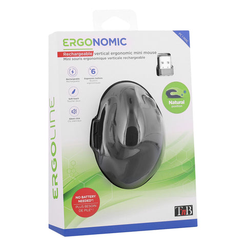 Ergonomic Optical Mouse T'NB Ergo Line Black 1600 dpi Ergonomic Optical Mouse T'NB Ergo Line Black 1600 dpi