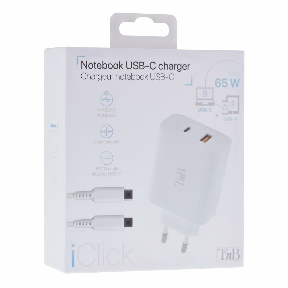 Wall Charger + USB-C Cable T'NB CHNBTINY65 65 W Wall Charger + USB-C Cable T'NB CHNBTINY65 65 W
