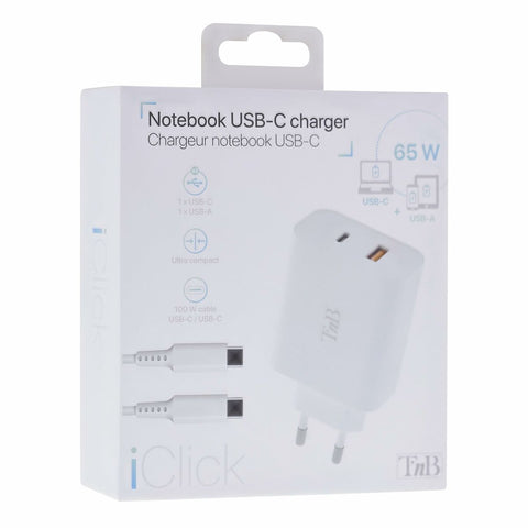 Wall Charger + USB-C Cable T'NB CHNBTINY65 65 W Wall Charger + USB-C Cable T'NB CHNBTINY65 65 W