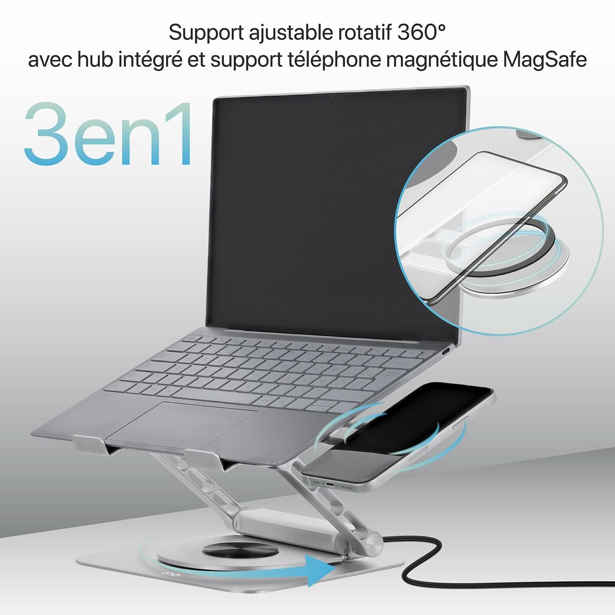 Notebook Stand T'NB iClick Metal Modern 360º rotation Notebook Stand T'NB iClick Metal Modern 360º rotation
