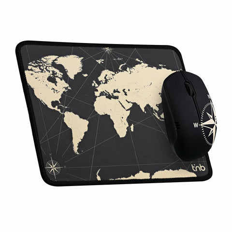 Gaming Mouse and Mat T'NB TNB TRAVEL Black World Map Gaming Mouse and Mat T'NB TNB TRAVEL Black World Map