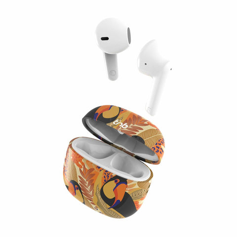Wireless Earphones with Charging Case T'NB TOUCAN Yellow Orange Wireless Earphones with Charging Case T'NB TOUCAN Yellow Orange
