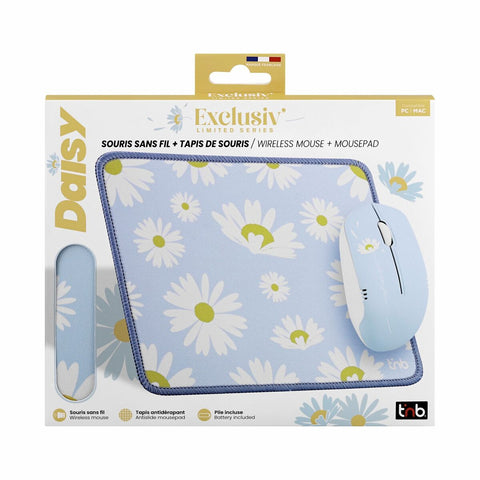 Gaming Mouse and Mat T'NB DAISY Blue Gaming Mouse and Mat T'NB DAISY Blue