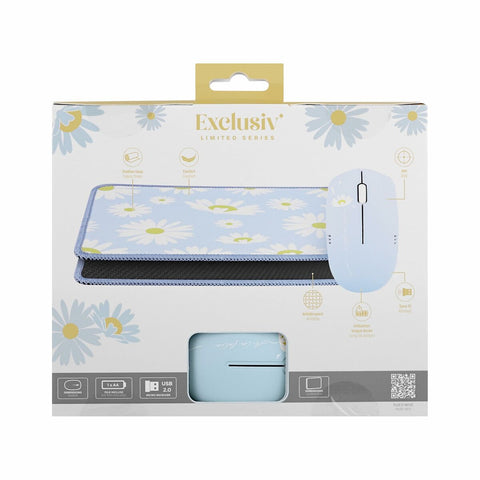 Gaming Mouse and Mat T'NB DAISY Blue Gaming Mouse and Mat T'NB DAISY Blue