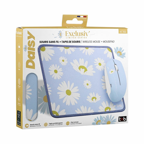 Gaming Mouse and Mat T'NB DAISY Blue Gaming Mouse and Mat T'NB DAISY Blue
