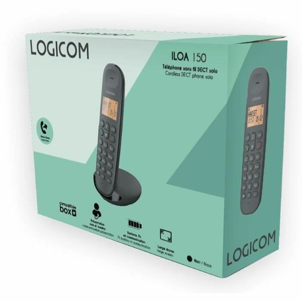 Landline Telephone Logicom DECT ILOA 150 SOLO Black Landline Telephone Logicom DECT ILOA 150 SOLO Black