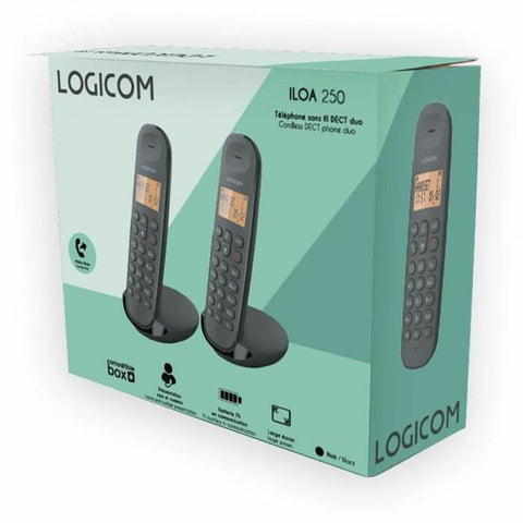 Landline Telephone Logicom DECT ILOA 250 DUO Black Landline Telephone Logicom DECT ILOA 250 DUO Black
