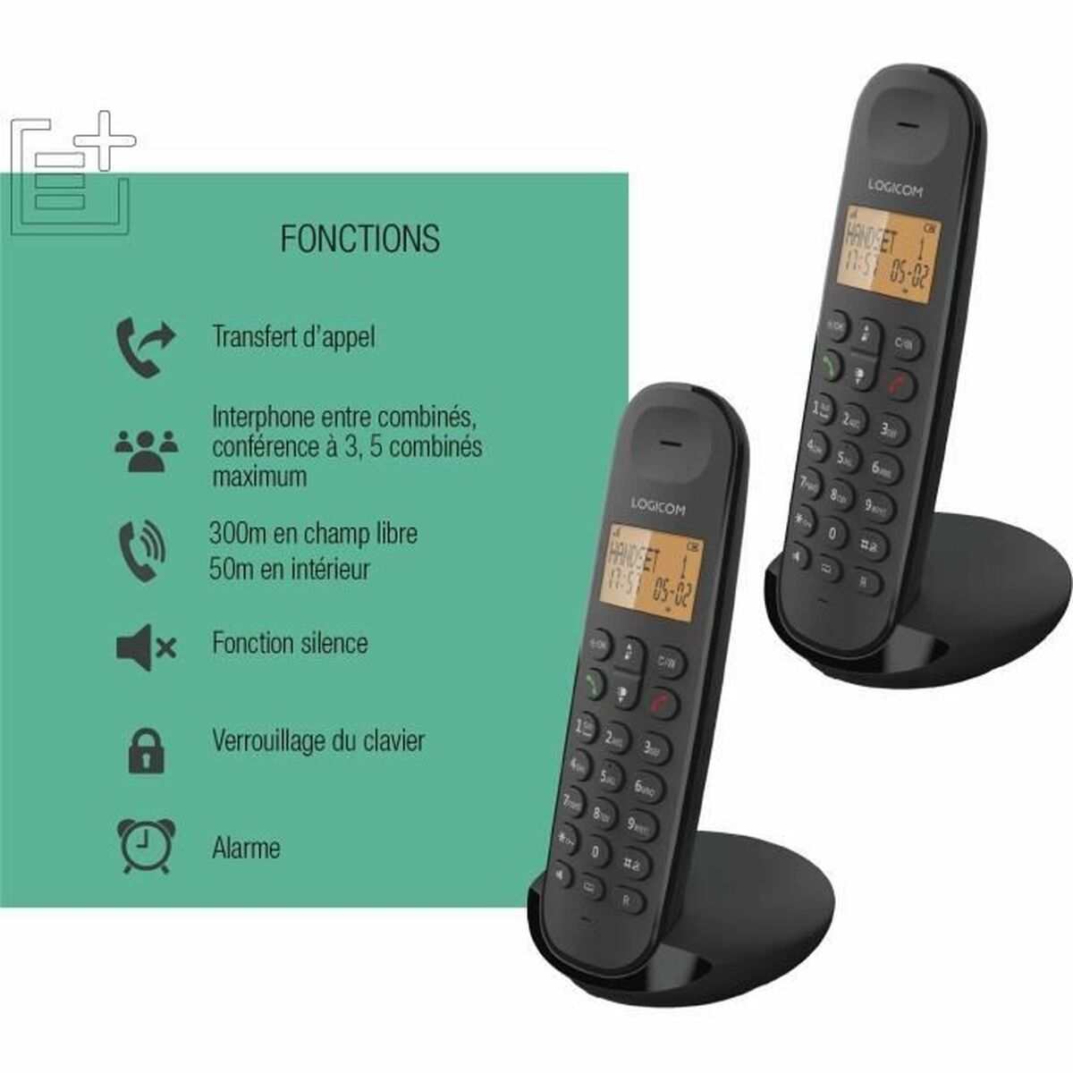 Landline Telephone Logicom DECT ILOA 250 DUO Black Landline Telephone Logicom DECT ILOA 250 DUO Black