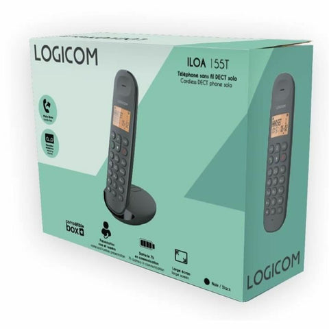 Landline Telephone Logicom DECT ILOA 155T SOLO Black Landline Telephone Logicom DECT ILOA 155T SOLO Black