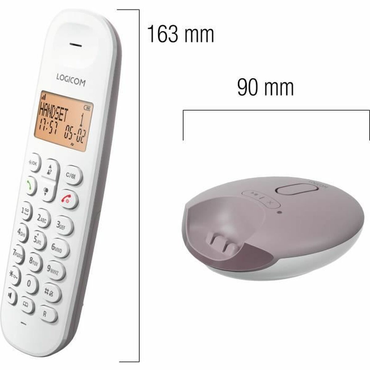 Wireless Phone Logicom ILOA 155T SOLO Brown Grey Taupe Wireless Phone Logicom ILOA 155T SOLO Brown Grey Taupe