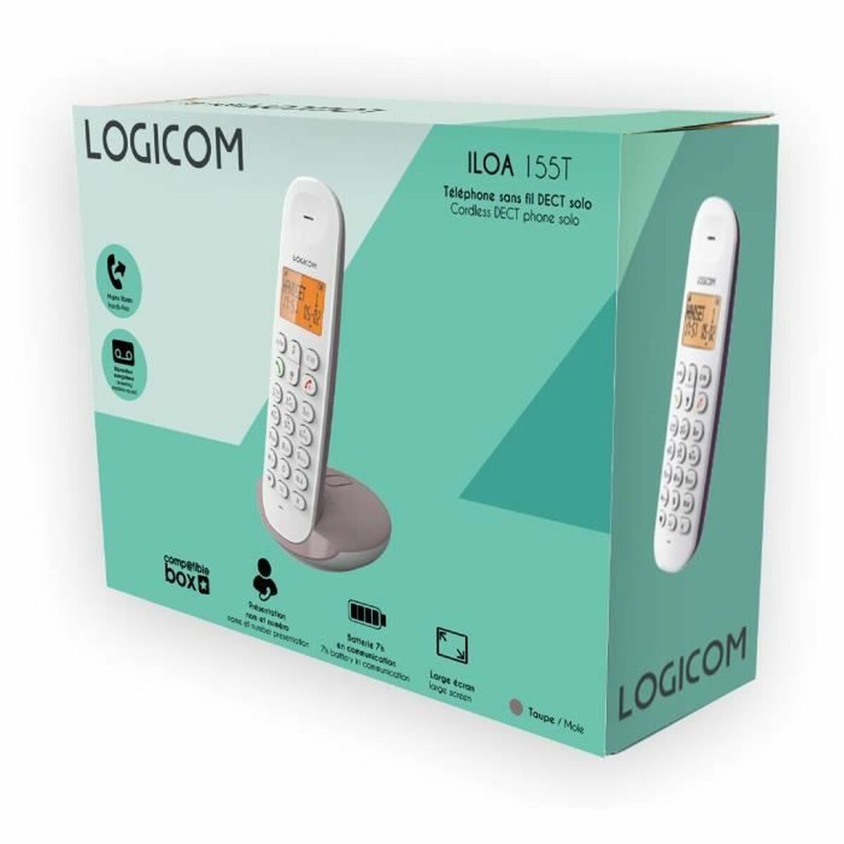 Wireless Phone Logicom ILOA 155T SOLO Brown Grey Taupe Wireless Phone Logicom ILOA 155T SOLO Brown Grey Taupe