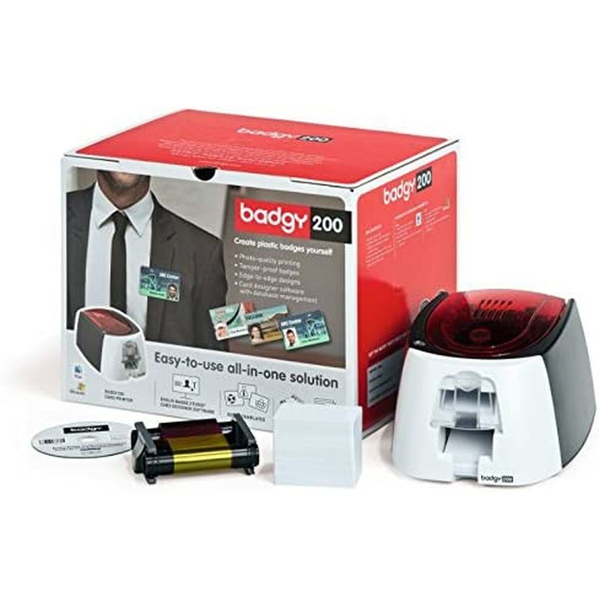 Thermal Printer Evolis 15B22U0000RS Red Thermal Printer Evolis 15B22U0000RS Red