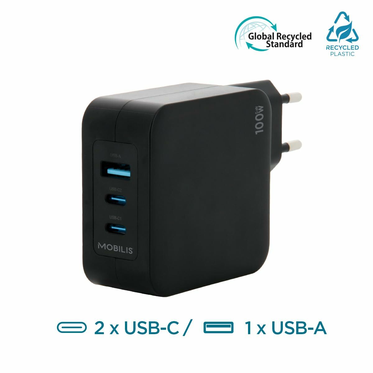 Tablet Charger Mobilis 001365 Black 100 W Tablet Charger Mobilis 001365 Black 100 W