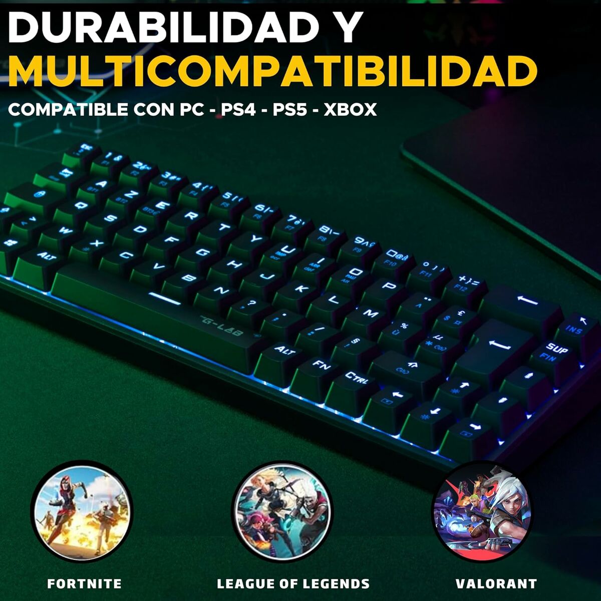 Keyboard The G-Lab KEYZ-TITAN-B/SP Black Keyboard The G-Lab KEYZ-TITAN-B/SP Black