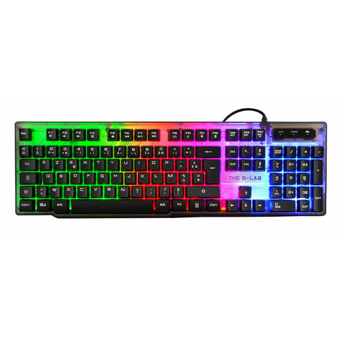 Keyboard The G-Lab Keyz Neon Black Spanish Qwerty QWERTY Keyboard The G-Lab Keyz Neon Black Spanish Qwerty QWERTY