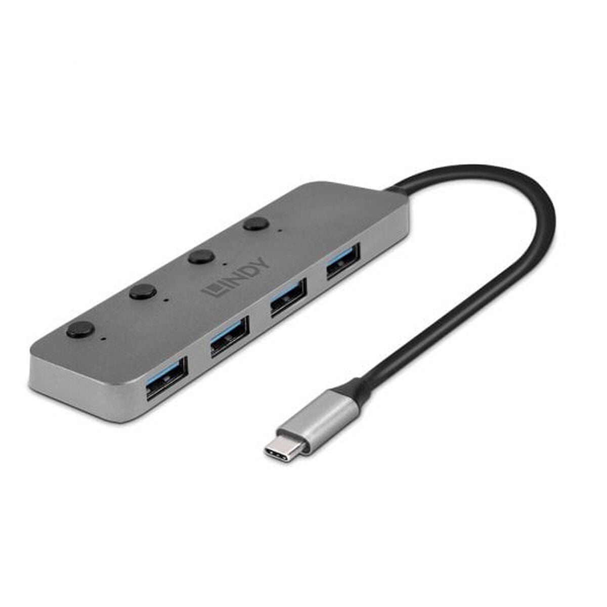 USB-C Hub LINDY 43383 Grey (1 Unit) USB-C Hub LINDY 43383 Grey (1 Unit)