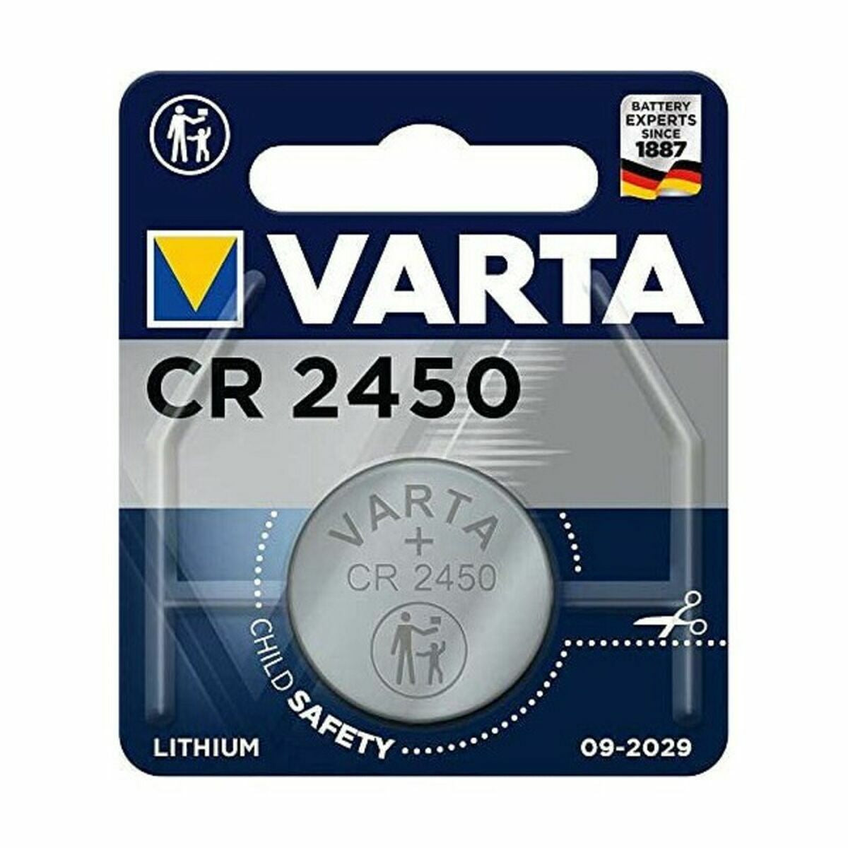 Lithium Button Cell Battery Varta CR2450 3 V CR2450 560 mAh 1.55 V Lithium Button Cell Battery Varta CR2450 3 V CR2450 560 mAh 1.55 V