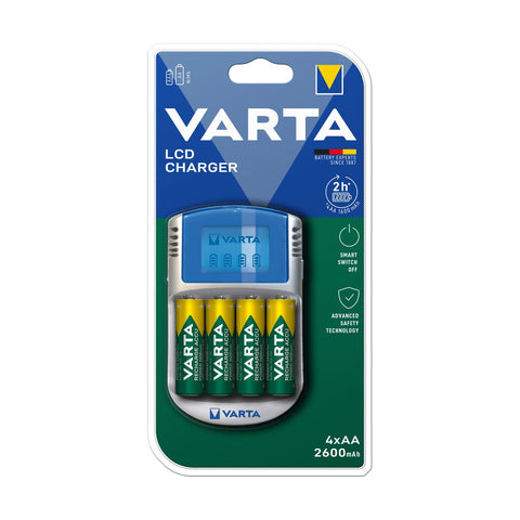 Charger + Rechargeable Batteries Varta -POWERLCD (1 Unit) Charger + Rechargeable Batteries Varta -POWERLCD (1 Unit)