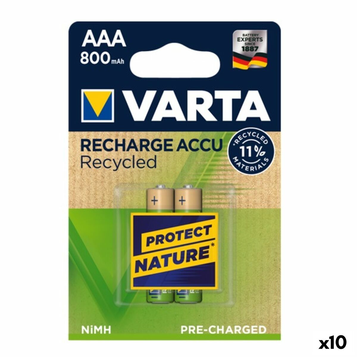 Rechargeable Batteries Varta AAA 800MAH 1,2 V 800 mAh AAA (10 Units) Rechargeable Batteries Varta AAA 800MAH 1,2 V 800 mAh AAA (10 Units)