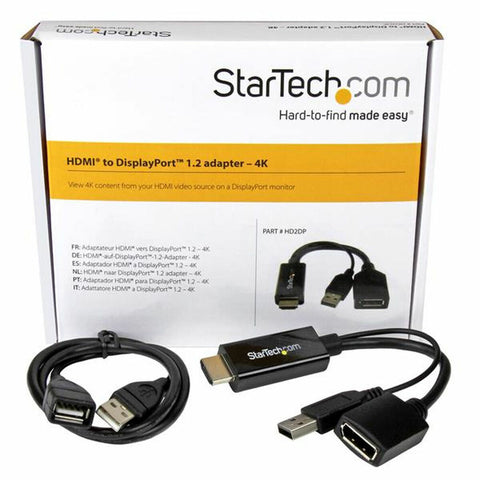 DisplayPort to HDMI Adapter Startech HD2DP                Black 4K DisplayPort to HDMI Adapter Startech HD2DP                Black 4K