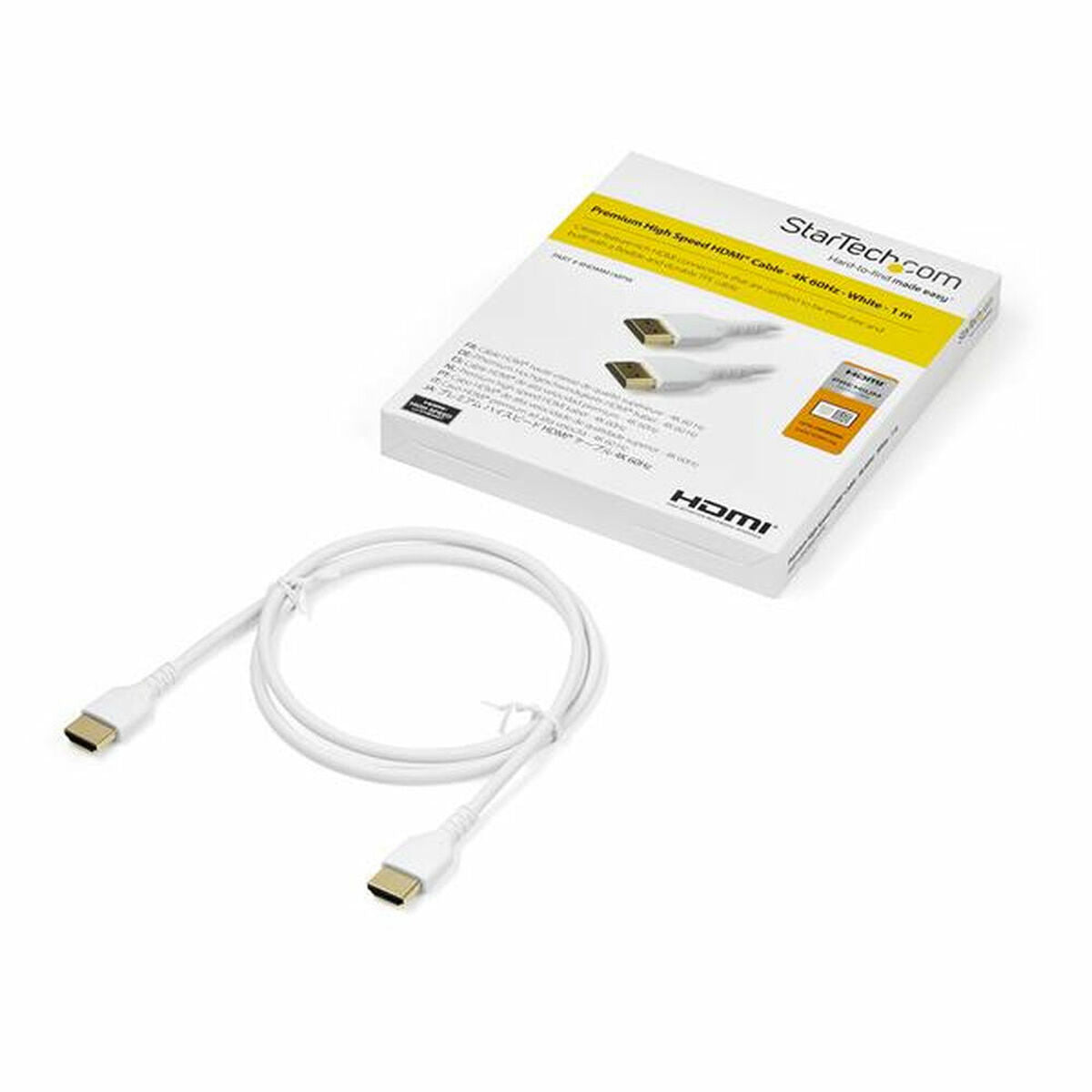 HDMI Cable Startech RHDMM1MPW            4K Ultra HD 1 m White HDMI Cable Startech RHDMM1MPW            4K Ultra HD 1 m White