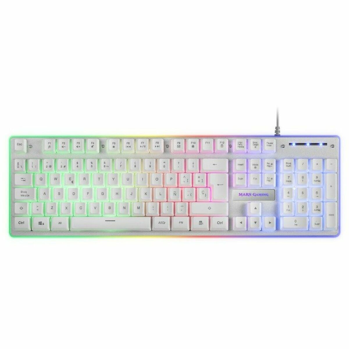 Keyboard with Gaming Mouse Mars Gaming MCPXWES White Spanish Qwerty QWERTY LED RGB Keyboard with Gaming Mouse Mars Gaming MCPXWES White Spanish Qwerty QWERTY LED RGB