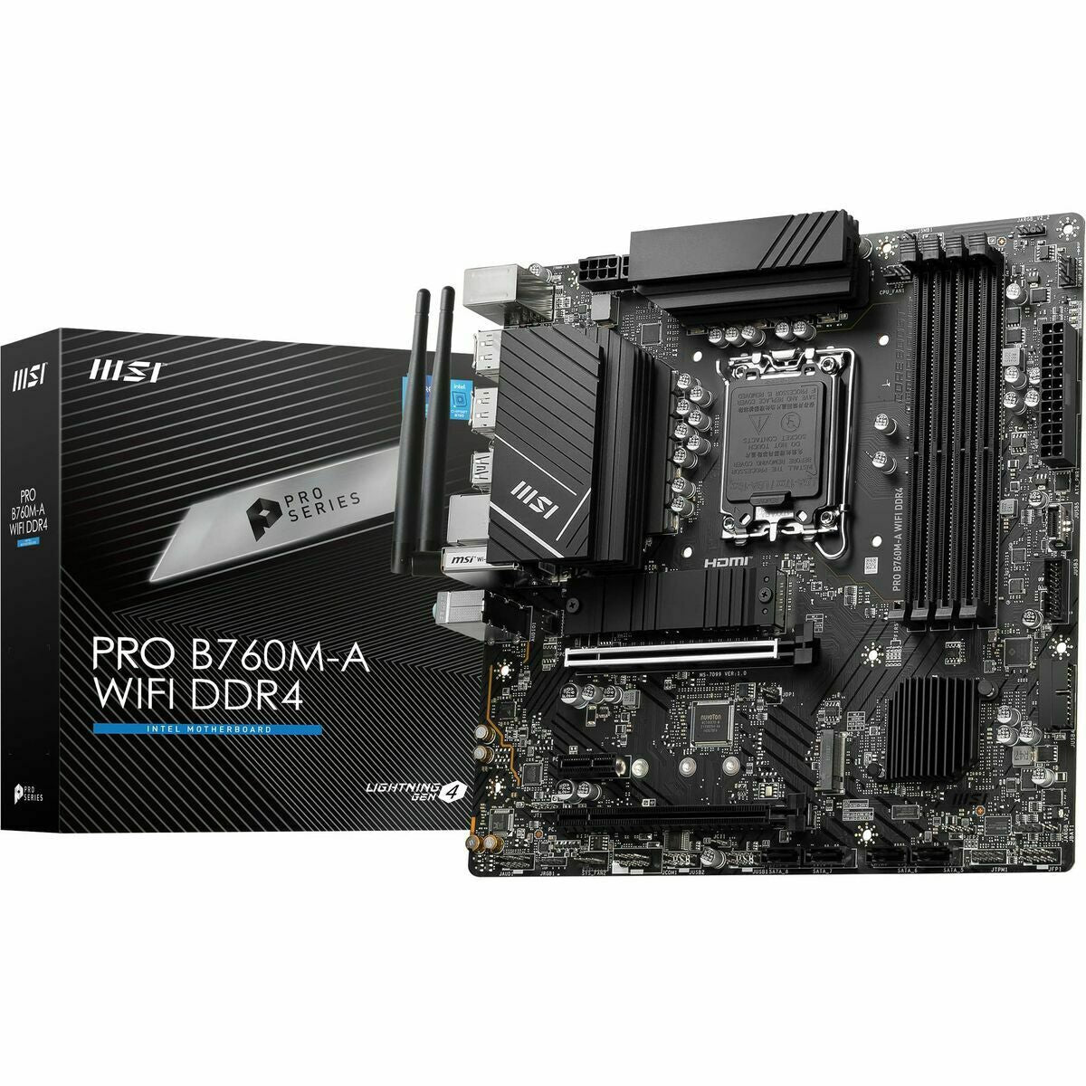 Motherboard MSI PRO B760M-A WIFI DDR4 Intel B760 LGA 1700 Motherboard MSI PRO B760M-A WIFI DDR4 Intel B760 LGA 1700