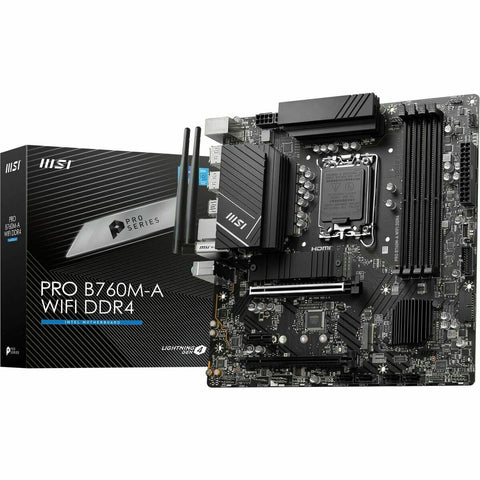 Motherboard MSI PRO B760M-A WIFI DDR4 Intel B760 LGA 1700 Motherboard MSI PRO B760M-A WIFI DDR4 Intel B760 LGA 1700