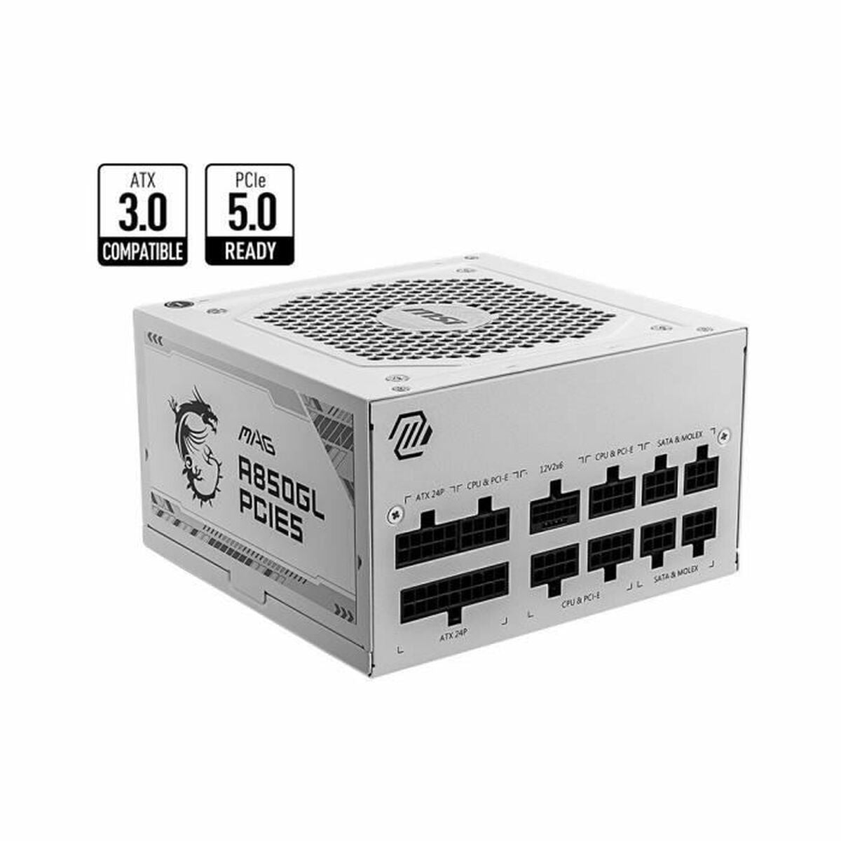 Power supply MSI MAG A850GL PCIE5 WHITE 850 W 80 Plus Gold Power supply MSI MAG A850GL PCIE5 WHITE 850 W 80 Plus Gold